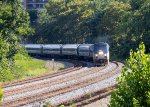 Train #158 (Norfolk to New York Penn) rounds the bend at Long Bridge Park  